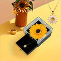 1set, Golden Sunflower necklace Party gift set, exquisite imitation flower drawer jewelry box, romantic occasion gift