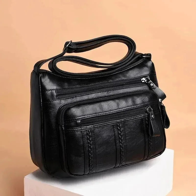 Collection Lightweight Multi Layer Shoulder Bag for Women Spacious Tote Handbag for Mother Middle Age Ladies Daily Use