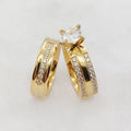 24k Gold Filled 316L Stainless Steel Jewelry Cz Diamond Wedding Rings Sets for Women Girls Ladies Engagement Statemen…