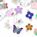 50 — 100Pcs Mixed loading Bracelet Charms Jewelry Making Charms Assorted silver Plated Enamel Pendants for DIY Neckla…