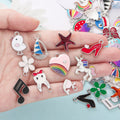 50 — 100Pcs Mixed loading Bracelet Charms Jewelry Making Charms Assorted silver Plated Enamel Pendants for DIY Neckla…
