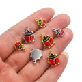 5pcs Stainless Steel Enamel Ladybug Charms For Necklace Bracelet Jewelry Making DIY Gold-plated Insect Pendants Jewel…
