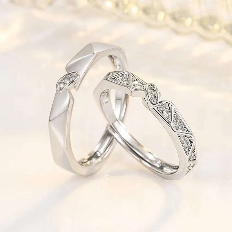 925 Sterling Silver Couple Ring Fashion AAA Zircon High Quality For Women Men Rings Wedding Fine Jewelry Accessories …