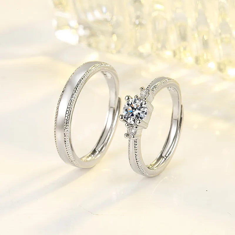 925 Sterling Silver Couple Ring Fashion AAA Zircon High Quality For Women Men Rings Wedding Fine Jewelry Accessories …