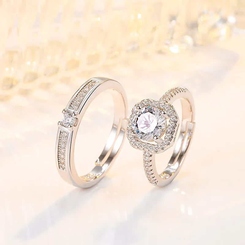 925 Sterling Silver Couple Ring Fashion AAA Zircon High Quality For Women Men Rings Wedding Fine Jewelry Accessories …