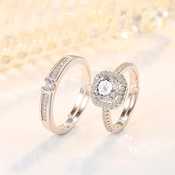 925 Sterling Silver Couple Ring Fashion AAA Zircon High Quality For Women Men Rings Wedding Fine Jewelry Accessories …