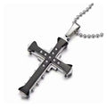 Cross border new Dark Knight domineering three-layer men's necklace, foreign trade accessories, diamond studded cross…
