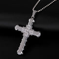 Cross border new Dark Knight domineering three-layer men's necklace, foreign trade accessories, diamond studded cross…