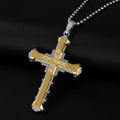 Cross border new Dark Knight domineering three-layer men's necklace, foreign trade accessories, diamond studded cross…
