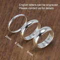 Custom Engrave Real Pure 925 Sterling Silver Rings For Women And Men Simple Couple Ring Smooth Wedding Band For Lover…