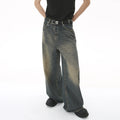 IEFB Summer Men's Denim Pants Old Blue Washed Male Jeans Straight Casual Menwear Loose Wide Leg Trousers New Fashion …