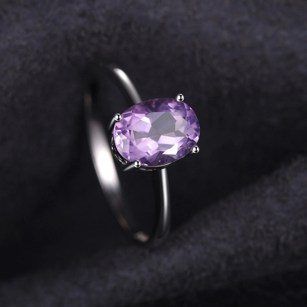 JewelryPalace Rose Gold Yellow Gold Plated Oval Natural Amethyst Citrine Garnet Topaz Peridot 925 Sterling Silver Rin…