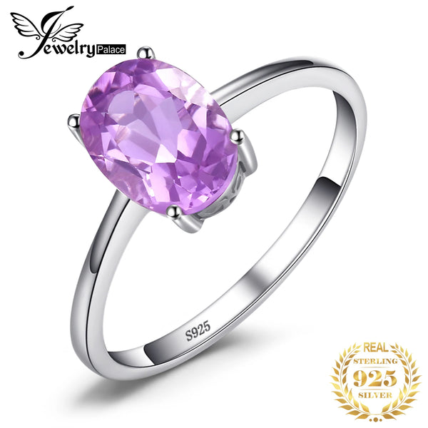 JewelryPalace Rose Gold Yellow Gold Plated Oval Natural Amethyst Citrine Garnet Topaz Peridot 925 Sterling Silver Rin…