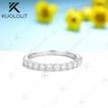 Kuololit 0.66CTW Lab Grown Diamond Rings for Men Women Soild 585 14K 18K White Gold Silver Wedding Band for Party Chr…