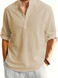 Men's Casual Fashion Long Sleeve Linen Shirt Stylish Comfortable Breathable Men's Clothing