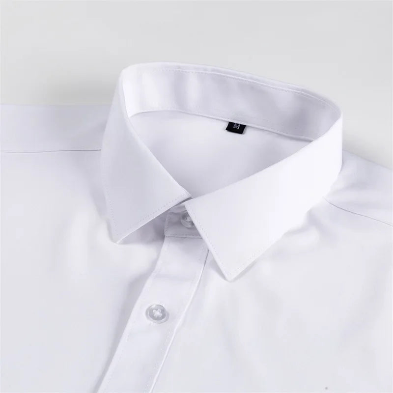Men s Classic Button-Down Shirt with Long Sleeves Solid Color Casual Business Top for Spring Streetwear and Beach Vac…
