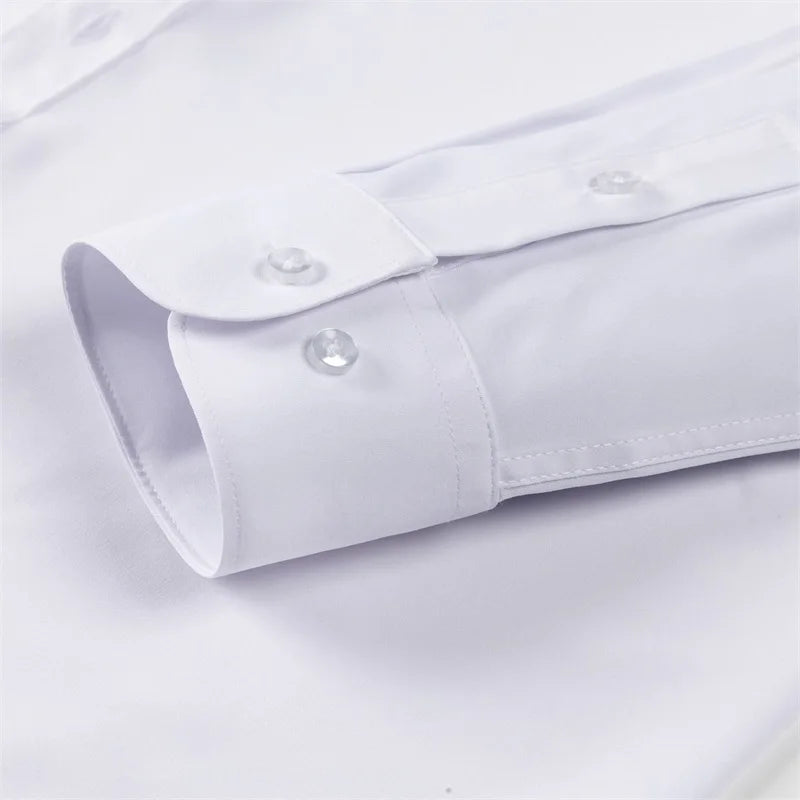 Men s Classic Button-Down Shirt with Long Sleeves Solid Color Casual Business Top for Spring Streetwear and Beach Vac…