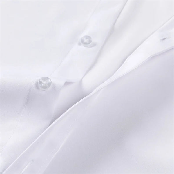 Men s Classic Button-Down Shirt with Long Sleeves Solid Color Casual Business Top for Spring Streetwear and Beach Vac…