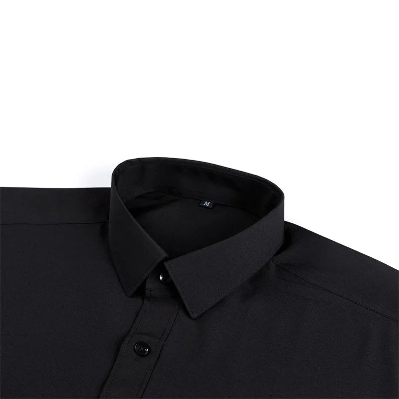 Men s Classic Button-Down Shirt with Long Sleeves Solid Color Casual Business Top for Spring Streetwear and Beach Vac…