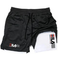 Men's Two-in-one Sports Shorts Breathable Casual Quick-drying Double-layer Shorts Summer Running Sportswear Bottoms M…