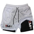 Men's Two-in-one Sports Shorts Breathable Casual Quick-drying Double-layer Shorts Summer Running Sportswear Bottoms M…