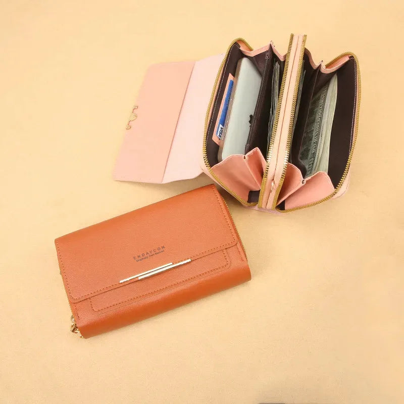 New Korean Women’s Mid-Size Wallet Bag – Convertible Shoulder Clutch with Coin Purse, Multifunctional Design