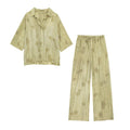 Women's Set Fashion Spring Jacquard Loose Ladies Shirt Summer Women Pants Casual Chic Print Set for Women